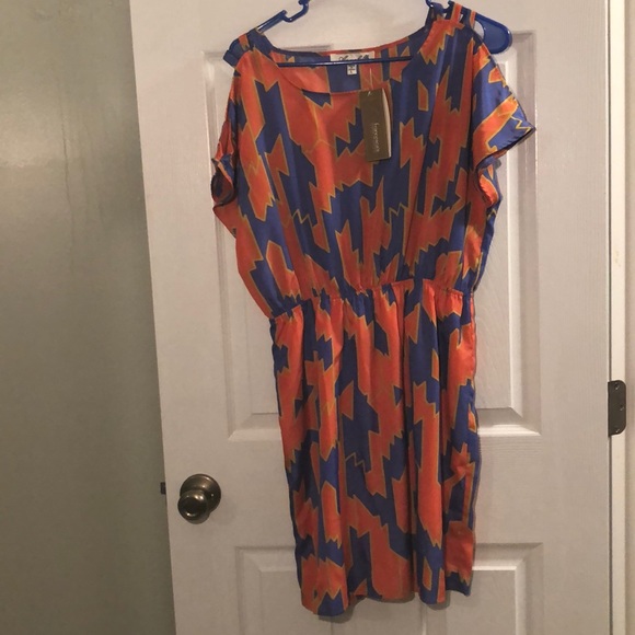 Orange Pattern Dress - Picture 1 of 4